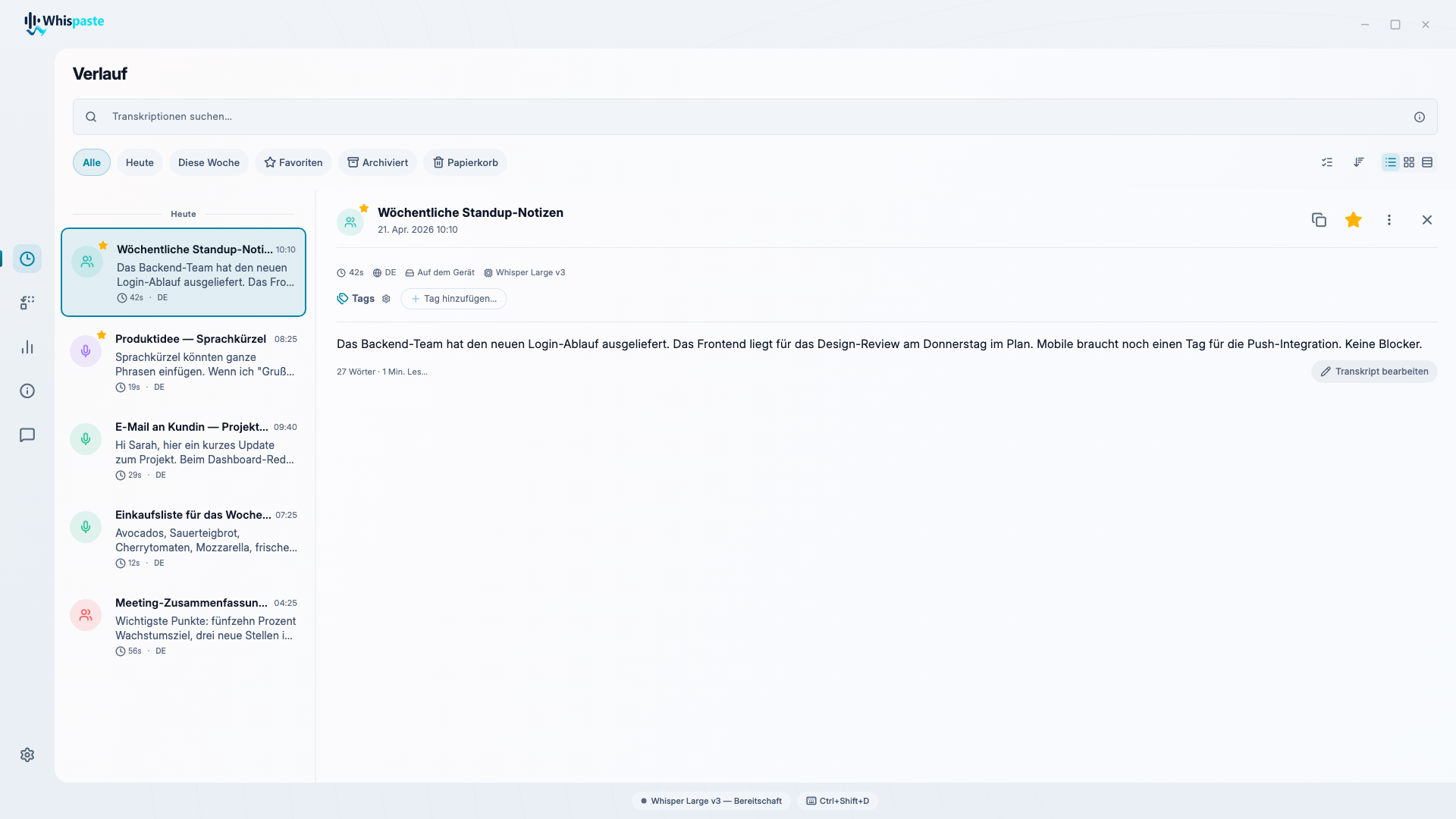 Edit and refine each entry